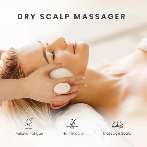 AIMIKE Scalp Massager Shampoo Brush, Soft Silicone Scalp Scrubber, Scalp Brush/Exfoliator for Washing Hair Dandruff, Scalp Massager Hair Growth Stimulator, Wet Dry Scalp Hair Scrubber - Oatmeal thumbnail 6