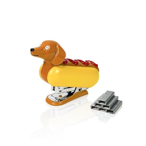 YOBRO Mini Stapler for Students Novelty Hotdog Desktop Stapler with 1000PCS Staples 12 Sheets Capacity Stationery Animal Stapler for Home Office Stocking Stuffers for Friends - Image 1