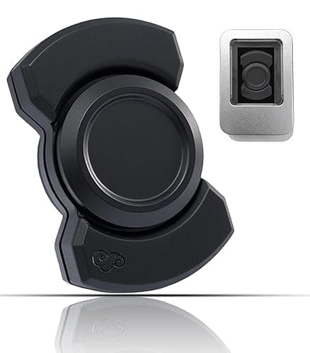 3-in-1 Alloy Fidget Toys Adults - Fidget Spinner,Clicker,Slider Modes,Ultra-Silent,High-Speed Rotation,3-Minute Spin Time,Compact Stress Relief Toy for Adult(Black) - Black