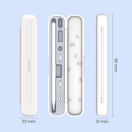 MOGOOD Carrying Case, Pencil Case for Apple Pencil 1st Generation/Apple Pencil 2nd Generation Case Holder, White with Grey Inner Liner thumbnail 5