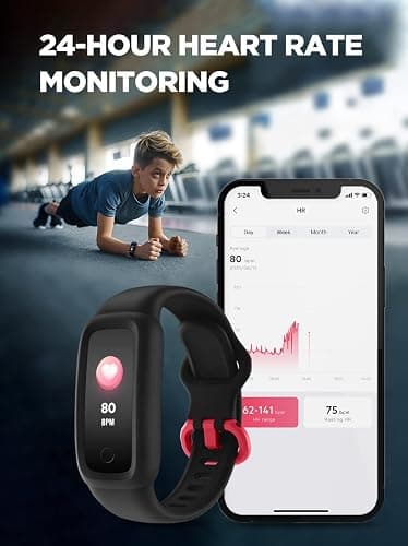 BIGGERFIVE Vigor 2 Kids Fitness Tracker Watch for Girls Boys Ages 5-12, IP68 Waterproof, Activity Tracker, Pedometer, Heart Rate Sleep Monitor, Calorie Step Counter Watch thumbnail 4