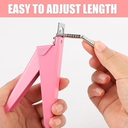 False Nail Clippers with Magnets Stainless Steel Nail Cutter for Acrylic Nail Nail Clippers with 15Pcs Small Magnets for Home Salon Nail Art（Baby Pink） - Baby Pink thumbnail 4