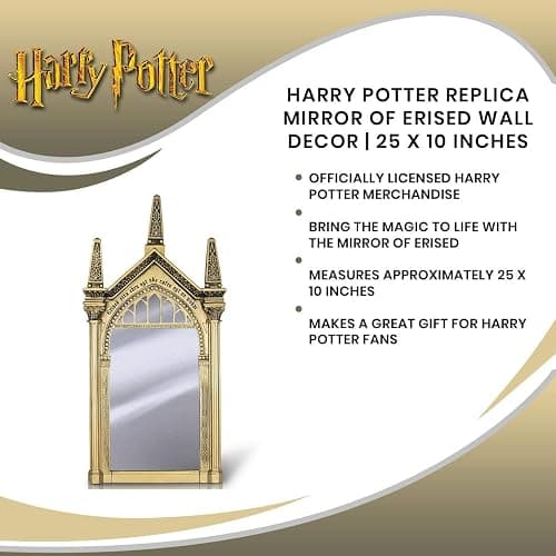 Harry Potter Replica Mirror of Erised Wall Decor | Hanging Mirror For Entryway, Living Room, Bedroom | Collectible Wizarding World Vanity Mirror | 25 x 10 Inches thumbnail 7