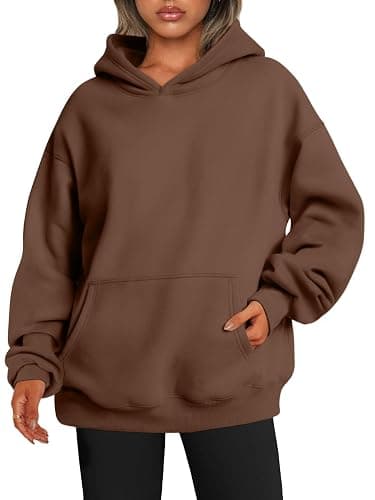 EFAN Womens Hoodies Oversized Sweatshirts Pullover Fleece Sweaters Long Sleeve Winter Fall Outfits Fashion Y2k Clothes - Medium - Brown - Image 1