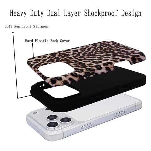 J.west Vintage Compatible with iPhone 16 Pro Max Case 6.9 inch with 2 Pack Tempered Glass Screen Protectors Cute Animal Leopard Hybrid Cover for Women Shockproof Protective Phone Cases thumbnail 7