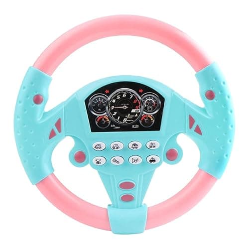 FQRDKT Portable Steering Wheel Wheel Toy Simulation Steering Wheel for Outdoor Garden, Pink thumbnail 6