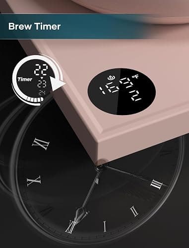 INTASTING Electric Kettle, Gooseneck Electric Kettle, ±1℉ Precise Temperature Control, Stainless Steel Interior, Quick Heating for Pour Over Coffee, Tea & Boiling Water, 0.9L (Pink) thumbnail 4