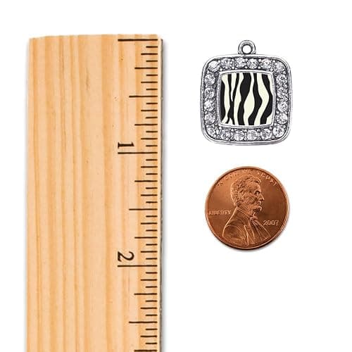 Inspired Silver - Silver Square Charm 18 Inch Necklace with Cubic Zirconia Jewelry thumbnail 2