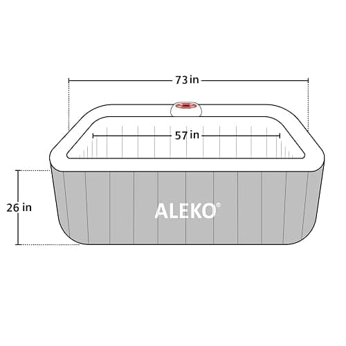 ALEKO Inflatable Hot Tub Spa with 1200W Heater & 130 Bubble Jets - Portable Hot Tub with Digital Controls, Filter Pump & Cover - Black & White, 265 Gal - 6 Person (Square) thumbnail 3