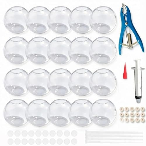20CPS DIY Stress Ball Making Kit , Empty Stress Ball Skin with Expander & Vacuum Tool, Complete Squishy Maker Kit for Adults Kids (C-(Clear 6 cm)) - Image 1