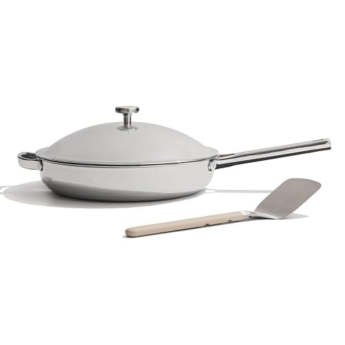 Our Place Titanium Always Pan Pro | 10.6" PFAS-Free Nonstick Frying Pan with Spatula | Chef-Grade Tri-Ply Stainless Steel & Aluminum Build | Induction & Oven-Safe up to 1000°F | Chrome - Image 1