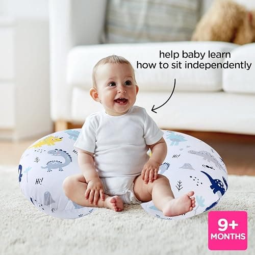Plushii Nursing Pillow for Breastfeeding, Soft and Supportive Breastfeeding Pillow for Mom and Baby, Cute Feeding Pillow with Removable Cover for 0–12 Months, Dinosaurs World thumbnail 8