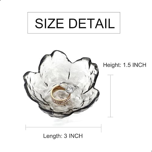 BIHOIB Crystal Black Flower Ring Dish Jewelry Tray thumbnail 3