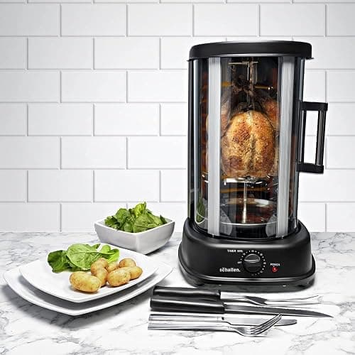 Schallen Electric 1500W 360° Rotating 21L Rotisserie Grill for Kebabs, Skewers and Roasts thumbnail 2