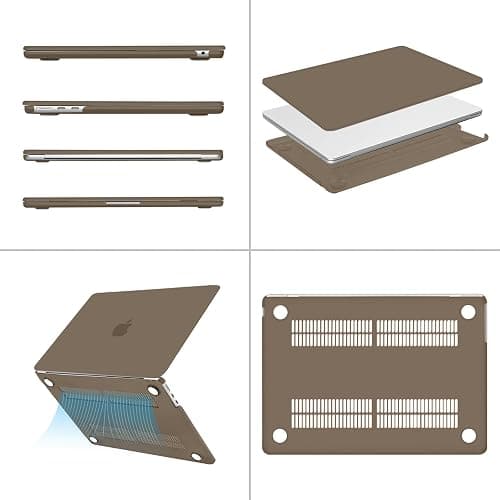 MOSISO Compatible with MacBook Air 13 inch Case 2025 2024 2023 2022 M4 A3240 M3 A3113 M2 A2681, Plastic Hard Shell&Keyboard Cover&Screen Film&Pouch for MacBook Air 13.6 inch Case, Taupe Brown thumbnail 5