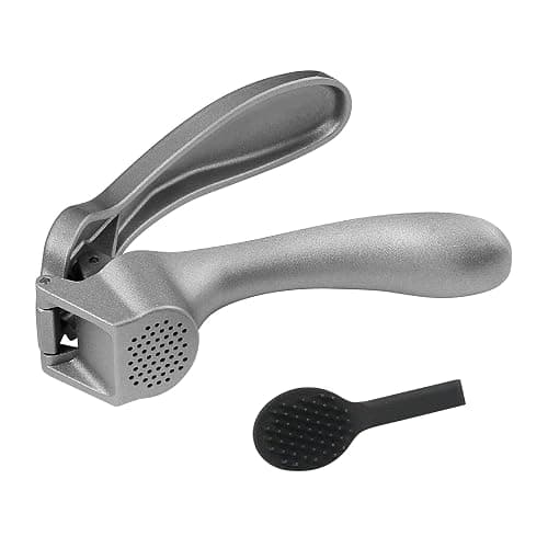 Garlic Press, Garlic Mincer Easy-squeeze Ergonomic Handle, Rust Proof, No Need To Peel, Professional Ginger Press & Garlic Crusher with Handy Cleaning Brush- Dishwasher Safe - Image 1