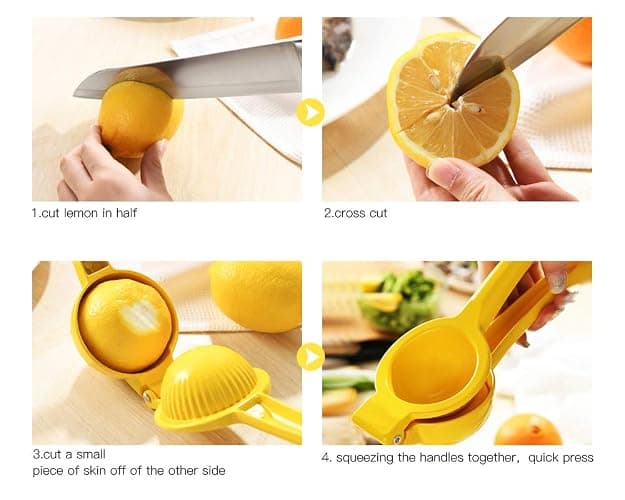 Y-ME Manual Juicer Citrus Lemon Squeezer, Fruit Juicer Lime Press Metal, Professional Hand Juicer Kitchen Tool(Yellow） thumbnail 4