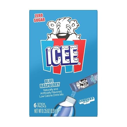 ICEE Singles To Go Variety Pack of 6-3 of Each - Cherry and Blue Raspberry - Zero Sugar Powdered Drink Mix - 6 Sticks Per Box - 36 Servings thumbnail 3