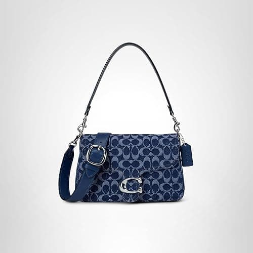 Coach Soft Tabby Shoulder Bag in Signature Denim, LH/Deep Blue Multi thumbnail 6