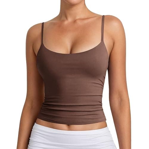 Women's Basic Double Lined Scoop Neck Tank Tops Adjustable Cami Tank Summer Sleeveless Tops 2026 New - Image 1
