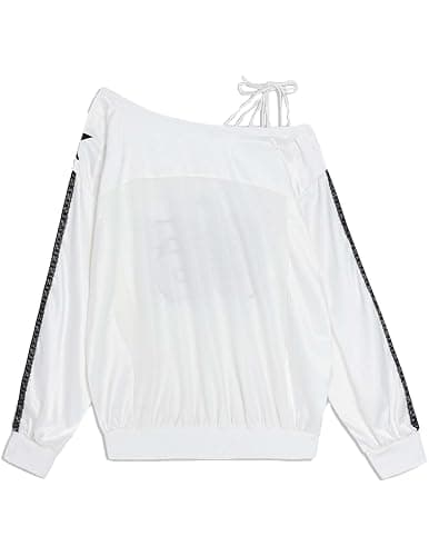 Aelfric Eden Off The Shoulder Lace Embroidery Sweatshirt Long Sleeve Y2K jersey Sweatshirts Oversized Baggy Pullover Top thumbnail 5