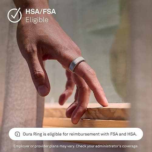 Oura Ring 4 - Brushed Silver - Size 7 - Smart Ring - Unique Sizing, Not Standard US Ring Sizes - Size First - Sleep Tracking Wearable - Heart Rate - Fitness Tracker - Up to 8 Days of Battery Life - Brushed Silver - 7 thumbnail 6