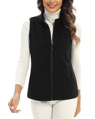 Xeoxarel Women's Fleece Vest with 6 Pockets (XS-2XL) - Small - Black - Image 1