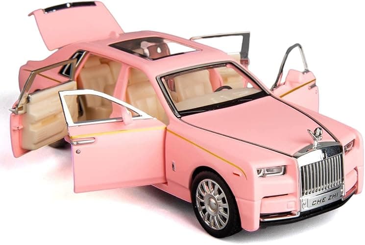BDTCTK 1/32 Rolls-Royce Phantom Model Car,Zinc Alloy Pull Back Toy car with Sound and Light for Kids Boy Girl Gift (Black) thumbnail 8