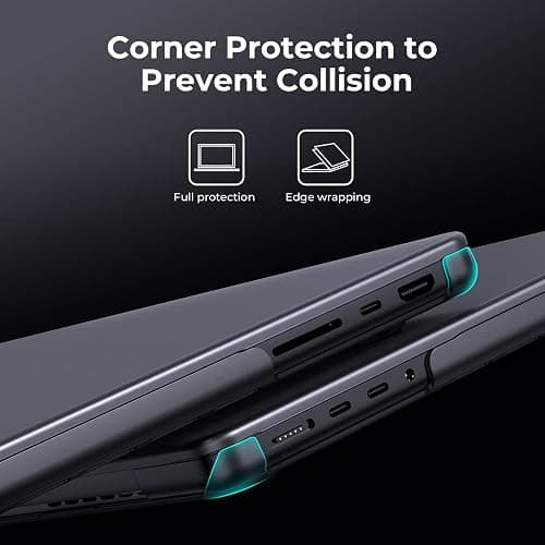 BlueSwan for MacBook Pro 16 inch Case 2025 M4 M3 M2 M1 Pro/Max 2024-2021, Compatible A3403 A3186 A2991 A2780 A2485, Matte Hard Shell Protective Cover, Space Black Clear thumbnail 3
