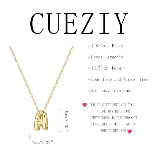 CUEZIY Initial Necklaces for Women Bubble Gold Silver Letter Necklace Dainty Personalized Charm Pendant Name Necklace Cute Non Tarnish Fashion Accessories Teen Gift Trendy Stuff Jewelry Gifts thumbnail 6