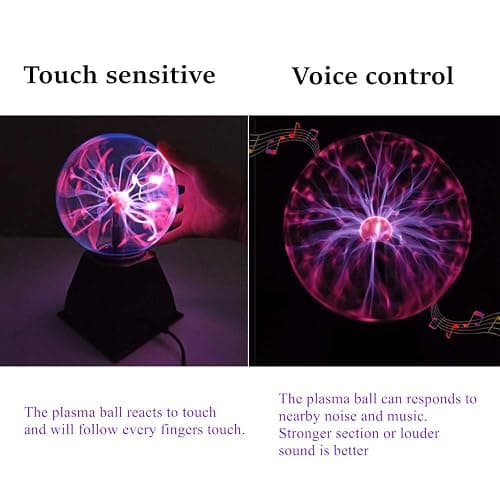 DAXGD Lumière de Boule de Plasma, Lampe de Sphère d'ion de Boule Sensible Sensible au Toucher de 5 pouces Lumières de Nuit de Nouveauté de Lumière Rouge thumbnail 4