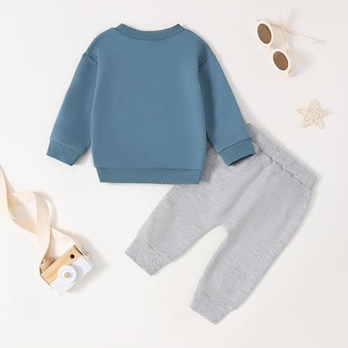 Yvowming Baby Boy Clothes Fall Clothes Truck Print Long Sleeve Pullover Tops + Pant Sets Toddler Winter Outfits thumbnail 4