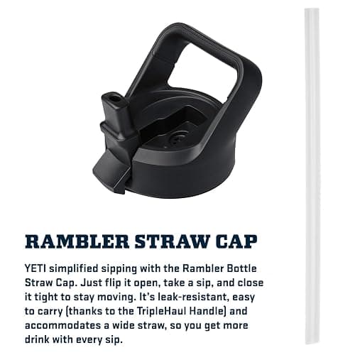 YETI Rambler 26 oz Bottle, Vacuum Insulated, Stainless Steel with Color Matching Straw Cap thumbnail 6