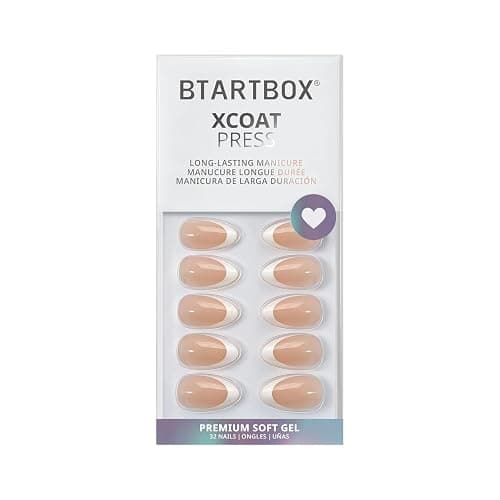 BTArtbox Press On Nails, White French, Short Almond, French Tip, 32Ct | Lamp-Curable 4-Week Wear, Salon-Quality Natural Nails, 10-Minute Easy Daily Application, 16 Sizes, All-in-One Complete Kit thumbnail 8