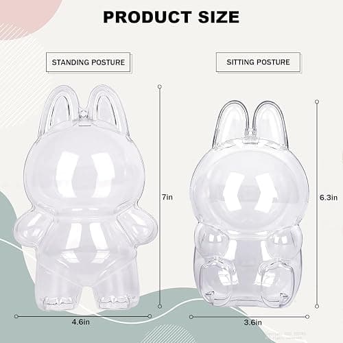 Protective Case Compatible with LABUBU Doll - Crystal-Clear Hard Display Box with Keychain & Dustproof Cover, Secure Backpack Hooks for Shelf/Outdoor Showcase (Doll Not Included)（Standing） thumbnail 2