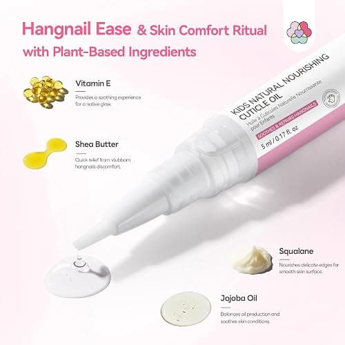SAVILAND Cuticle Oil Pen for Kids 2-Hour Soften Hangnails 8-Hour Care | Plant-Based Jojoba Shea Avocado Vitamin E, Gentle Unscented, 9-Free Formula, Softens Nourishes Delicate Cuticles thumbnail 5