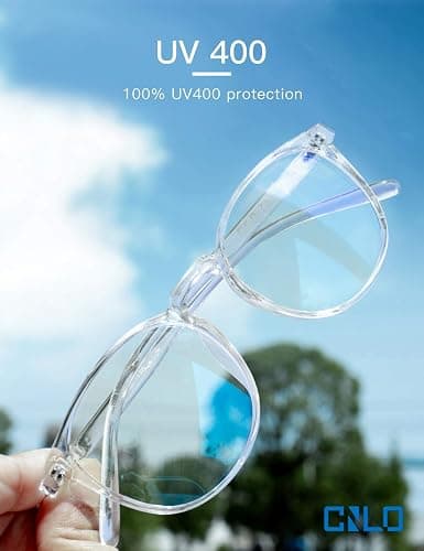 CNLO Blue light blocking Glasses,Computer Gaming Glasses,TV Glasses，For UV Protection, Anti Eyestrain,Lightweight Frame Eyewear,Transparent Men/Women (Crystal) thumbnail 7