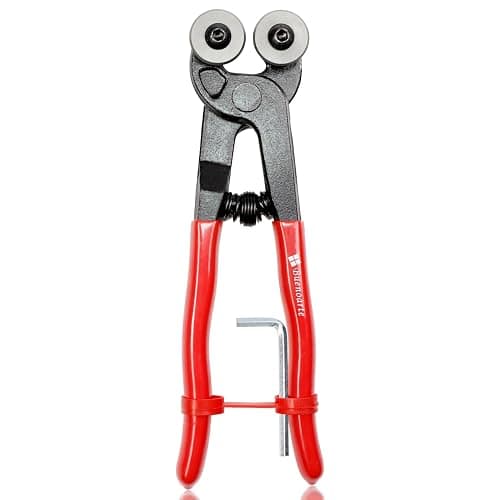 Glass Tile Nippers - Heavy Duty Wheeled Glass Mosaic Nipper & Hd Ceramic Tile Nipper, Tile Cutter Pliers Soft-grip Handle - Shapping Plier, Nipper Cutting Tools (7 Inch Wheeled Glass Mosaic Nipper) thumbnail 2