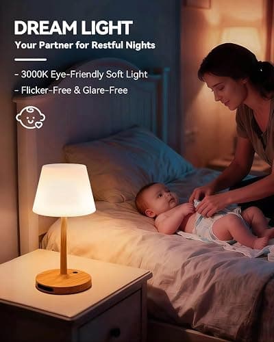 SAIWEYA Outdoor Waterproof Shower Lamp, 5200mAh Cordless Rechargeable Table Lamp with Touch Dimming, IP65 Wireless LED Night Light for Patio, Camping, Bathroom, Restaurant & Kitchen thumbnail 6