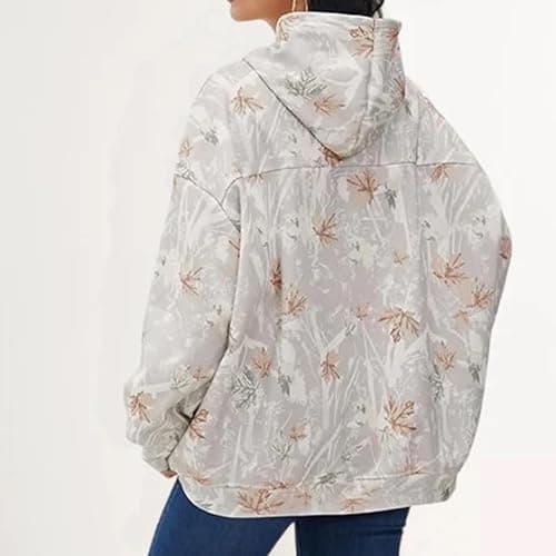 Men Camo Hoodie, Camo Leaf Printed Essential Hoodies, Comfort Trendy Sweatshirt with Pockets, Long Sleeve Loose thumbnail 6
