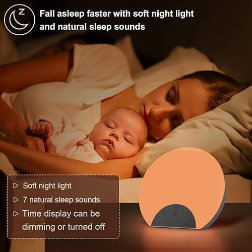 ANTDALIS Sunrise Alarm Clock Wake Up Light for Kids, Adults, Heavy Sleepers with Dual Alarms, Snooze, Sleep Aid with 7 Nature Sounds for Bedrooms with 8 Colors Night Light, FM Radio, Gift Ideas thumbnail 4