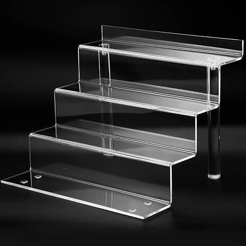 bigantss 9 Inch Acrylic Shelf for Perfume Organizer, 4 Tier Funko POP Shelves, Cologne Organizer Tiered Riser Display Stand, Acrylic Display for Decoration - Image 1