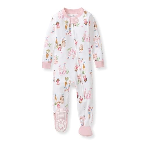 Burt's Bees Baby Girls Organic Cotton, Snug Fit Footed Sleeper Pajamas - Image 1