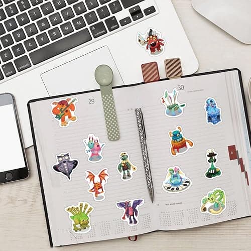 60PCS My Singing Monster Stickers My Singing Monsters Toys Vinyl Waterproof Stickers for Laptop,Bumper,Skateboard,Water Bottles,Computer,Phone, for Kids,Teens,Adult thumbnail 2