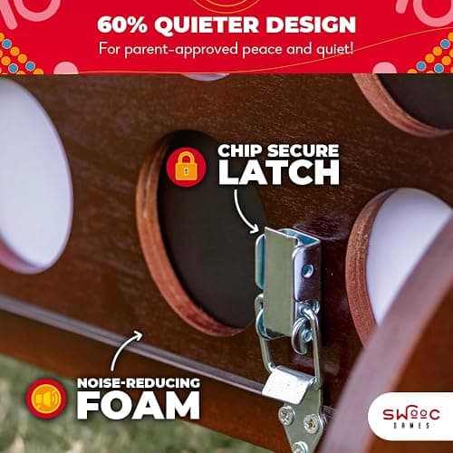 Swooc Games - Giant Four in a Row (All Weather) with Carrying Case & 60% Quieter Design - Giant Connect Game Outdoor for Adults and Family - 4 in a Row Life Size Yard Games for Kids and Adults thumbnail 3