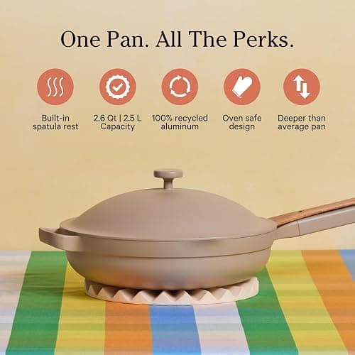 Our Place Always Pan 2.0-10.5” (2.6 Qt) Nonstick, Toxin-Free Ceramic Cookware | Patented 10-in-1 Aluminum Frying & Sauté Pan | Safe for Oven, Induction & All Cooktops up to 450°F | Steam thumbnail 2