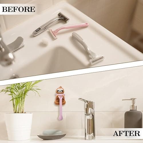 Mhfpl Cute Sloth Razor Holder Shower, Cute Gadgets Leg Razor Holder, Funny Bathroom Decor Accessories for Women Mom Sister Friend Wife Girlfriend, Women's Razor Hang in Shower, Sloth Gifts for Women thumbnail 6