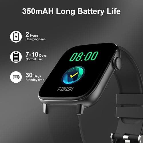 PJYUBVOR Smart Watch, 1.90" Smartwatch for Men Women (Answer/Make Calls), Fitness Tracker with 120+ Sport Modes, Heart Rate/Sleep Monitor, IP68 Waterproof Smart Watch for Android/iOS Phones - Black thumbnail 6