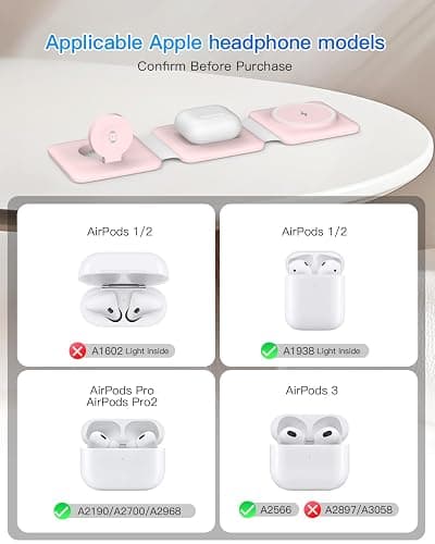Charging Station for Apple Multiple Devices: 3 in 1 Foldable Magnetic Wireless Charger Stand - Travel Charging Dock Compatible with iPhone 16 15 14 13 12 Pro Max Plus Apple Watch AirPods thumbnail 5