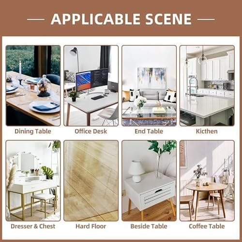 Warmstar Clear Table Cover Protector 36 x 60 Inch,1.5mm Thick Table Cover | Plastic Rectangle PVC Clear Table Protector ,Desk Protector Mat for Kitchen, Dresser, Writing Desk，Dining Room Table thumbnail 7
